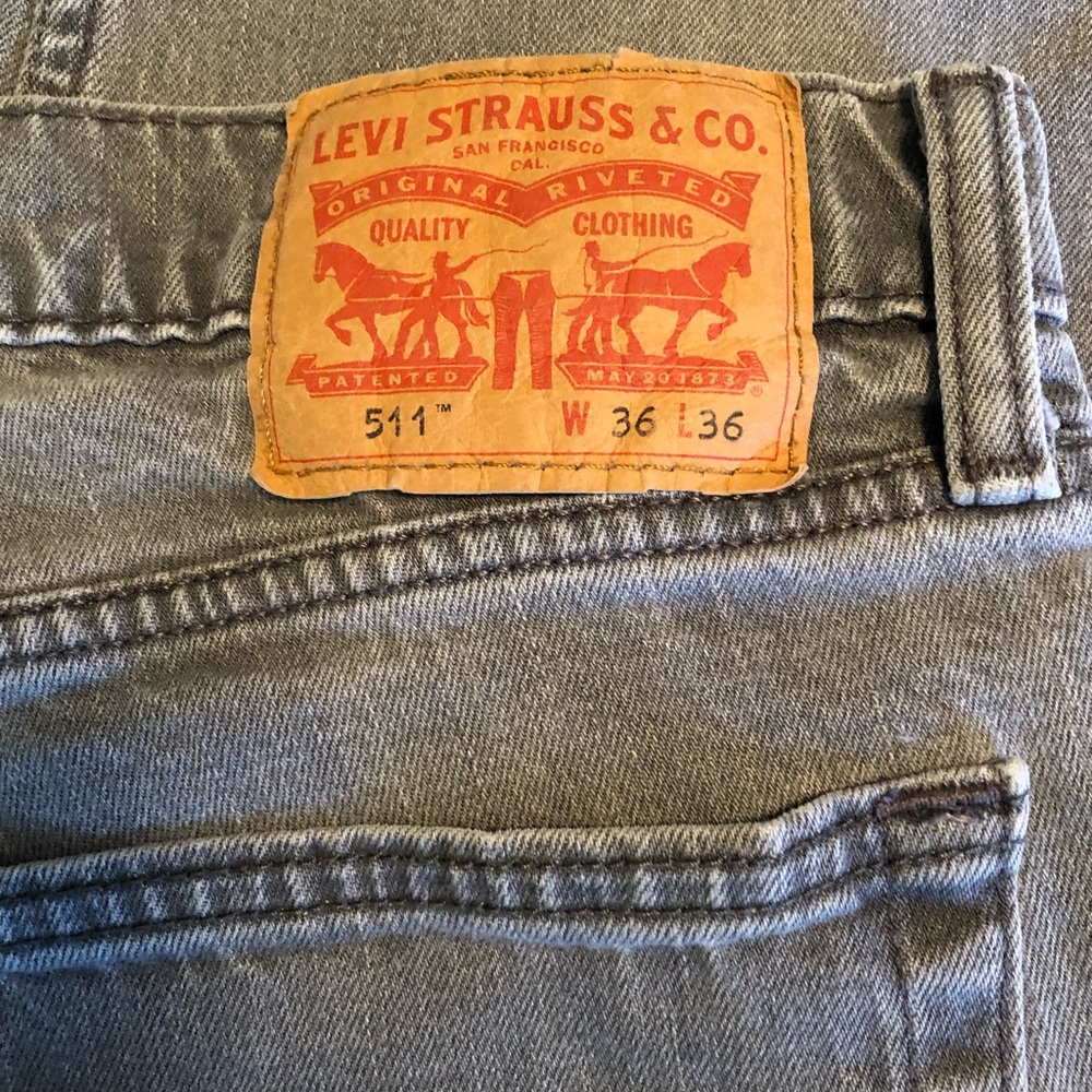 Gray Levis 511 Stretch Jeans 36x36